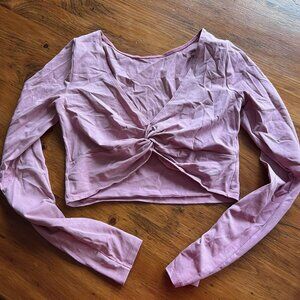 EUC Hollister Dusty Rose Twist-Front Off-Shoulder Top – Flirty & Feminine, Sz S
